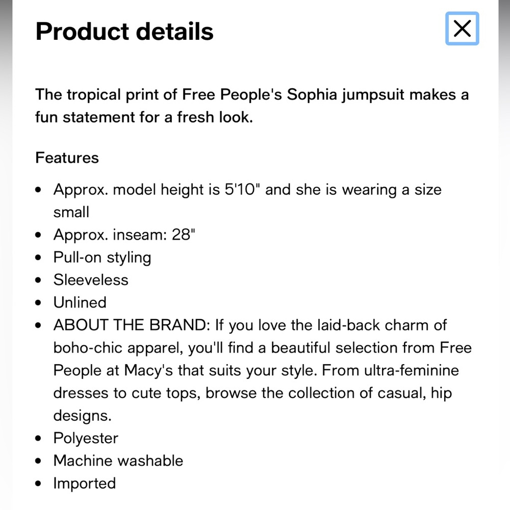 Free People Sophia Floral Hippie Style Jumpsuit - Picture 5 of 5